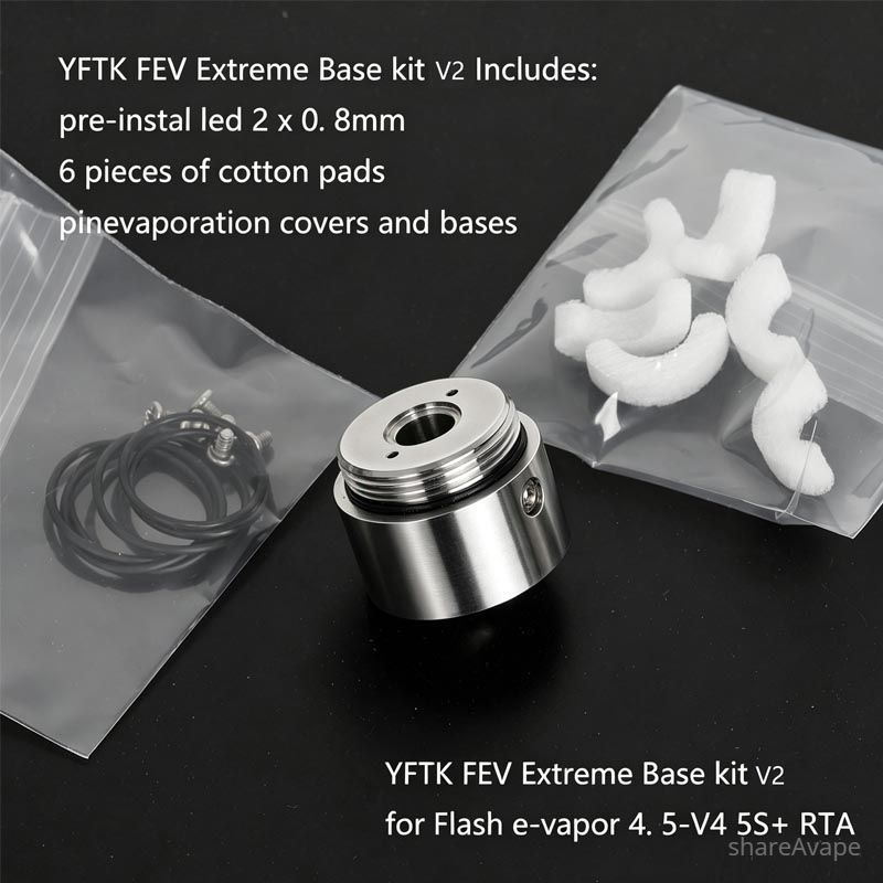 YFTK FEV Extreme Base Kit V2 for Flash e-Vapor V4.5S+ V4.5 Style 23mm RTA Atomizer
