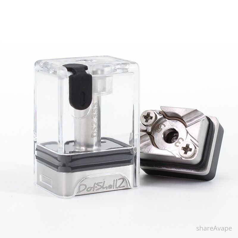 SXK DotShell 2 Style RBA Tank Kit for dotMod dotAIO V1 V2 Gold Airflow Pins-Silver