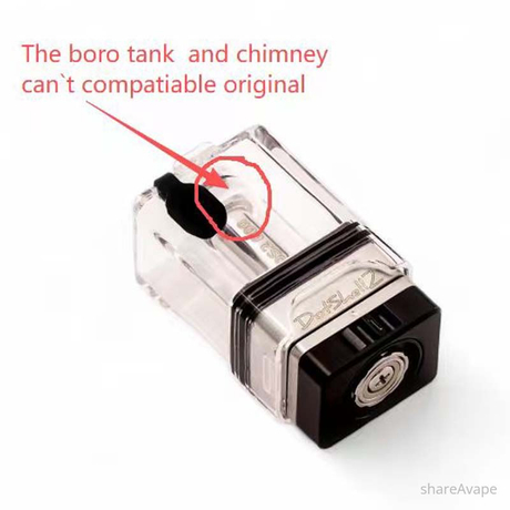 YFTK DotShell 2 Style RBA Tank Kit for dotMod dotAIO V1 V2 – MTL RDL 1.0–2.0mm Airflow, Silver / Black