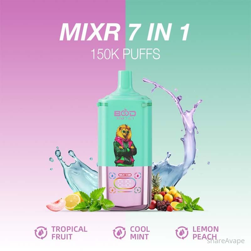 BOOD MIXR 7-in-1 Disposable Vape 150,000 Puffs – Multi-Flavor Device