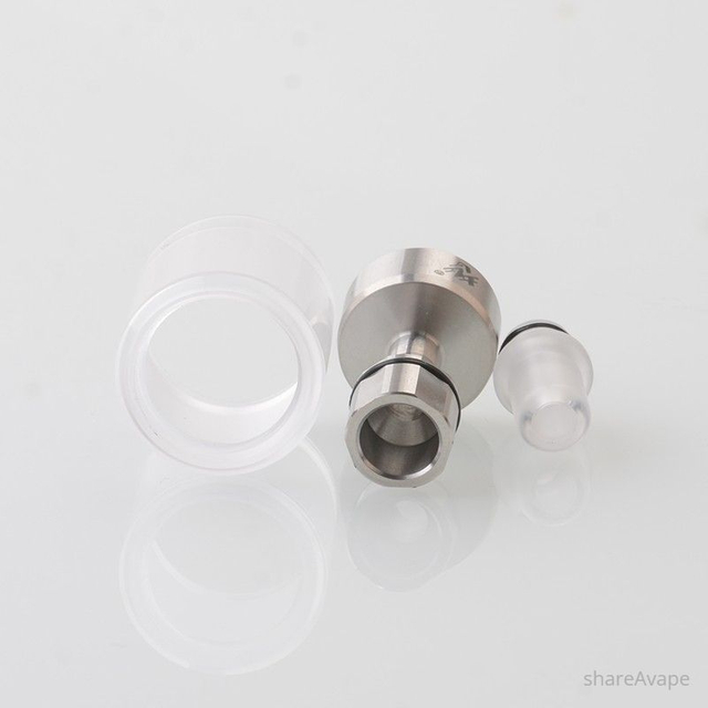 BY-KA V11 Style RTA Short Tank Kit 3.1ml – Replacement Tube + Chimney + Drip Tip (Translucent)