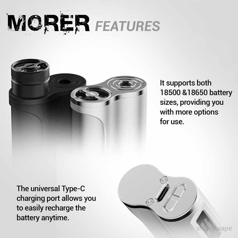 Authentic Ambition Mods Morer 60W SBS Box Mod – 18500 / 18650 Compatible