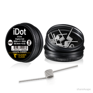 Authentic ThunderCloud iDot Ni80 Pre-Built Clapton Coil – 2-Core