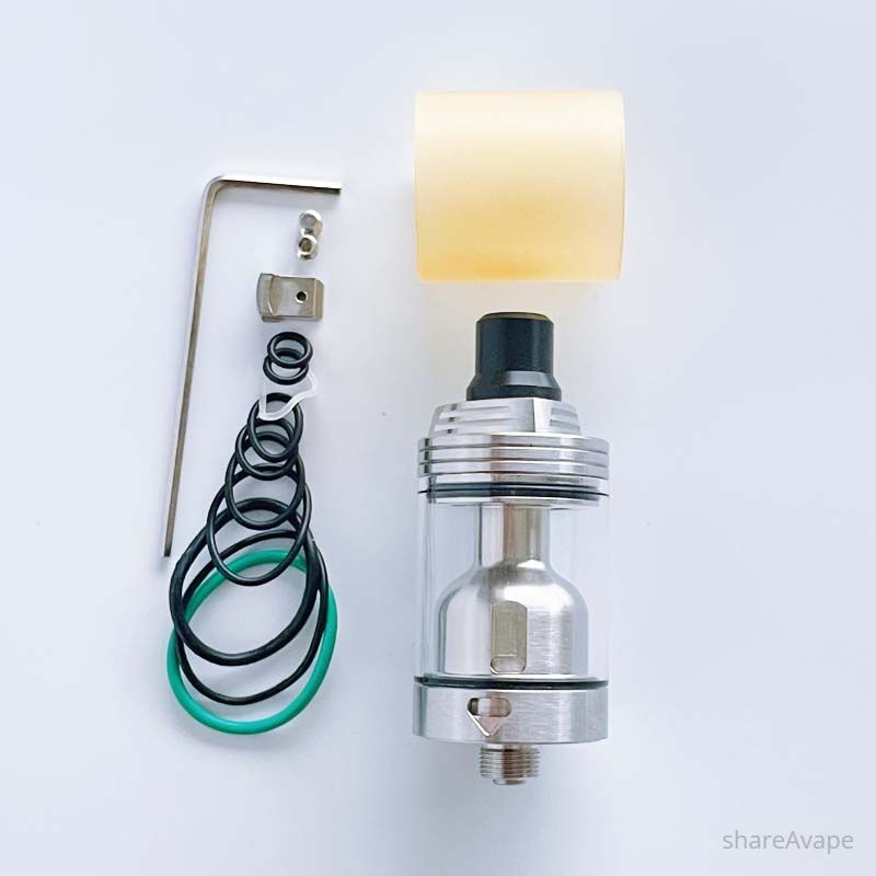 RekaVape Skyline-R Style RTA – Silver, 3.2ml, 22mm, 1.2/2.0mm Air Pins