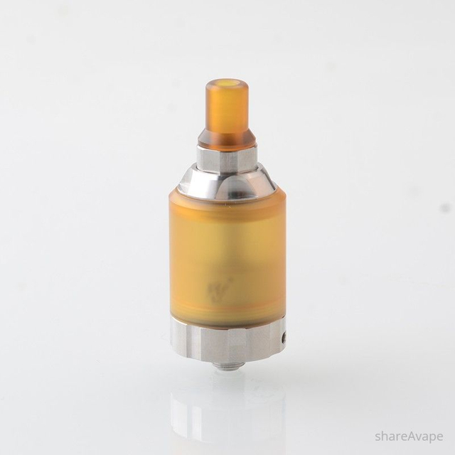 BY-KA V11 Style MTL RTA 23mm 3.1ml – SS Atomizer with 1.2/1.4/1.7mm Air Pins (Translucent / Brown)