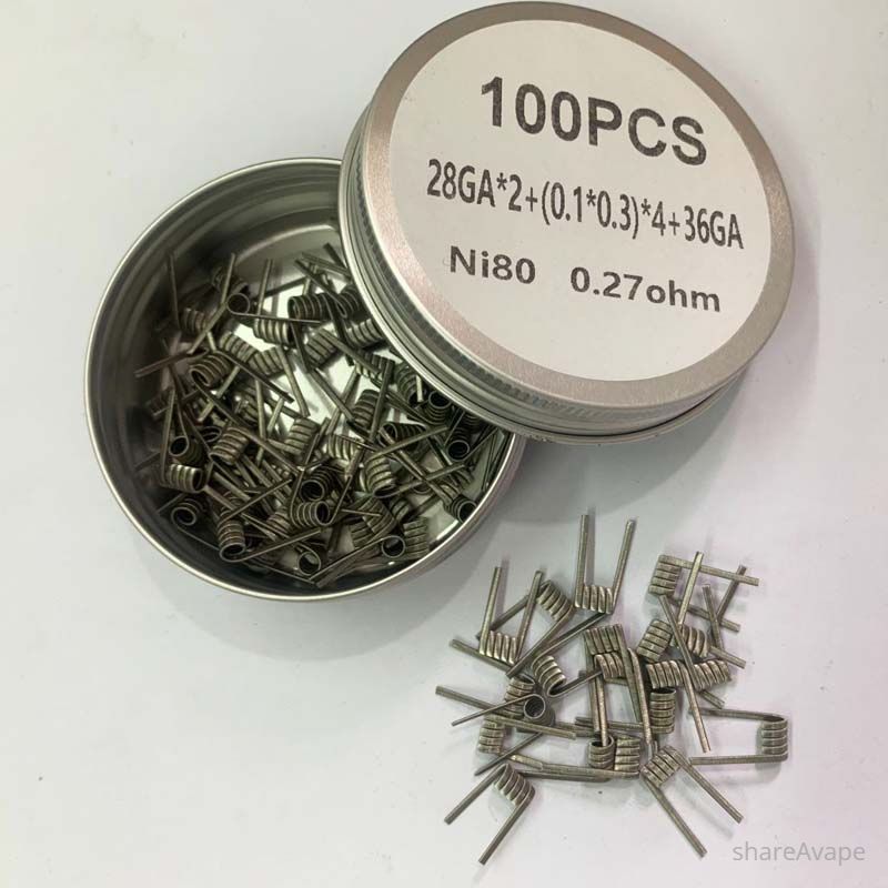 Premade Ni80 Framed Staple Coils – Prebuilt Vape Coils (100 PCS)