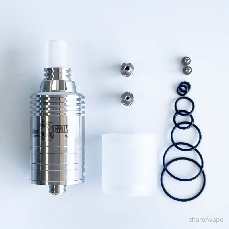 RekaVape Caiman V4 Style MTL RDA – 22mm, 316SS, 510 Drip Tip, Air Pins