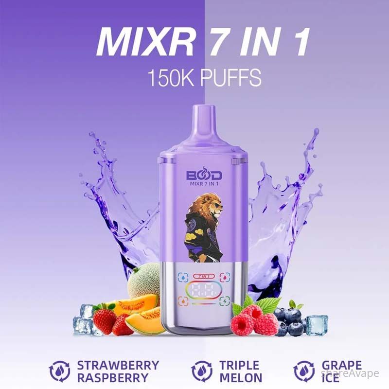 BOOD MIXR 7-in-1 Disposable Vape 150,000 Puffs – Multi-Flavor Device