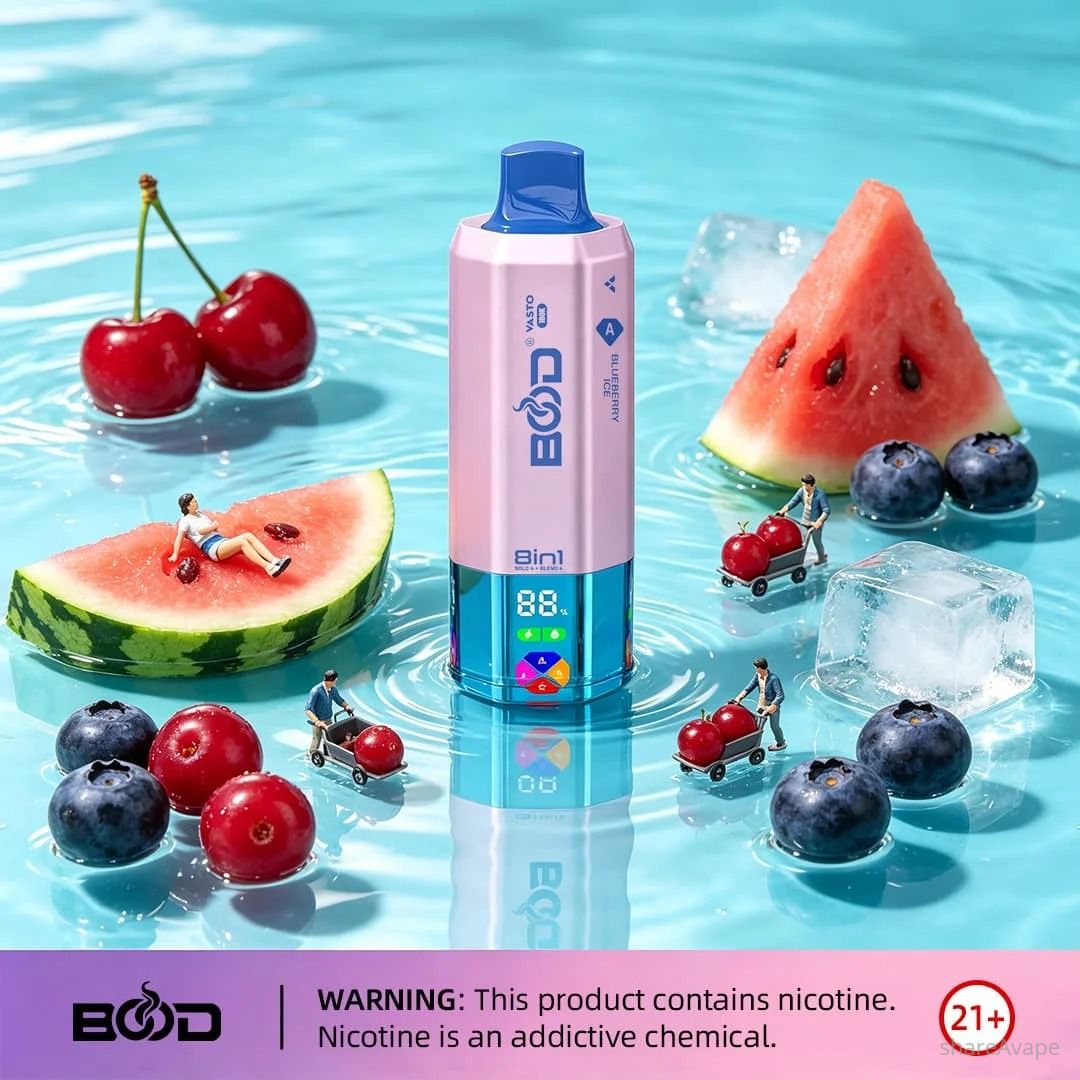 BOOD Vasto 8-in-1 Disposable Vape – 160,000 Puffs, 650mAh, Type-C Rechargeable