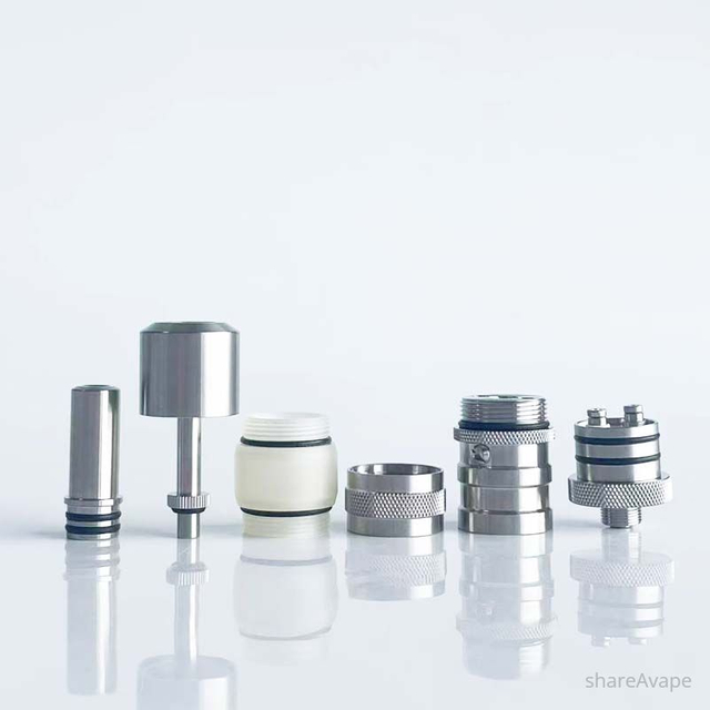 RekaVape FeV Flash-e-Vapor VS Dual Style 17mm RTA – 3.0ml, 316SS + PSU, Silver
