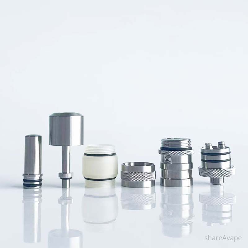 RekaVape FeV Flash-e-Vapor VS Dual Style 17mm RTA – 3.0ml, 316SS + PSU, Silver