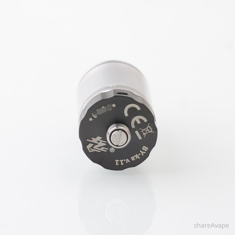 BY-KA V11 Style MTL RTA 23mm – 5.5ml, Air Pins (Silver / Black)