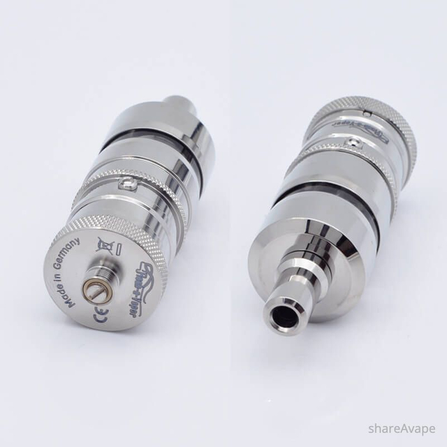 YFTK Ti Flash e-Vapor V4.5S+ Style RTA – Ti + Glass, 4.5 ml, 23 mm , Silver