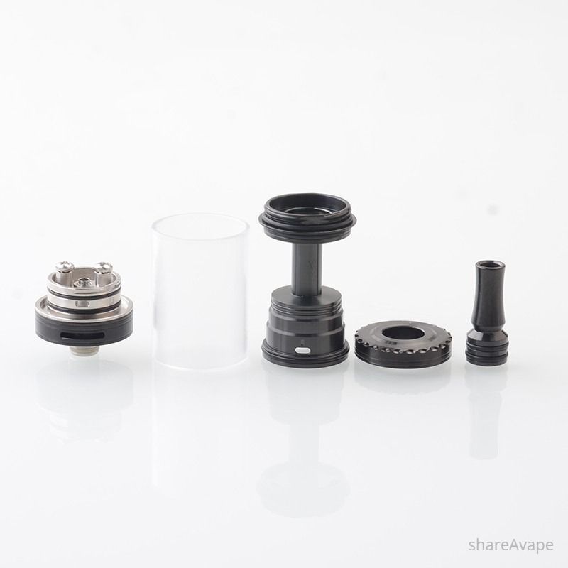 Minister Style MTL RTA 20mm – 5.8ml, 6 Air Pins (Silver / Black)
