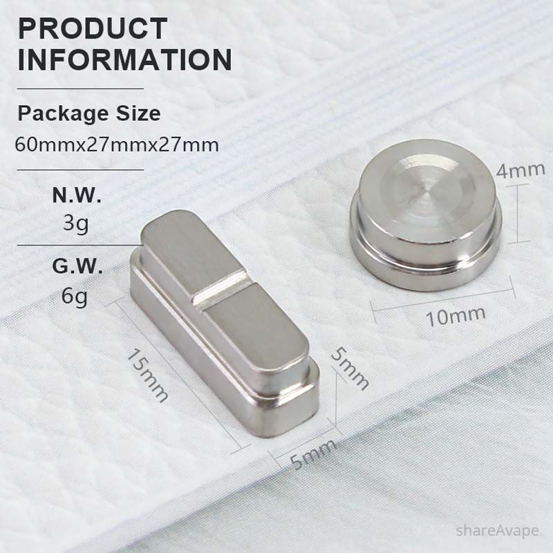 SXK Replacement Fire & Adjustment Button Set for PRC CUDA Style 60W Box Mod – Titanium (2 PCS)