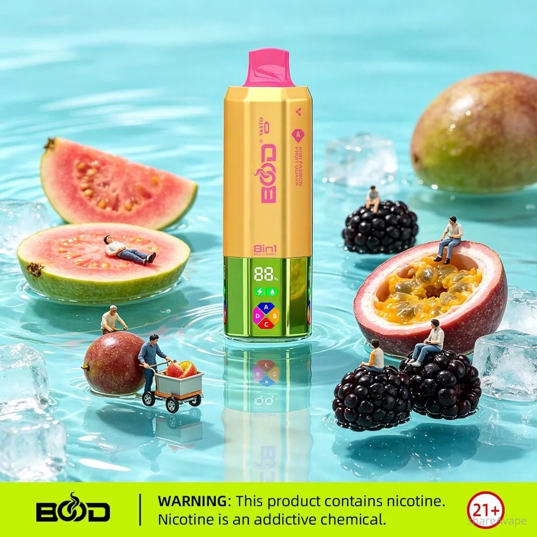 BOOD Vasto 8-in-1 Disposable Vape – 160,000 Puffs, 650mAh, Type-C Rechargeable