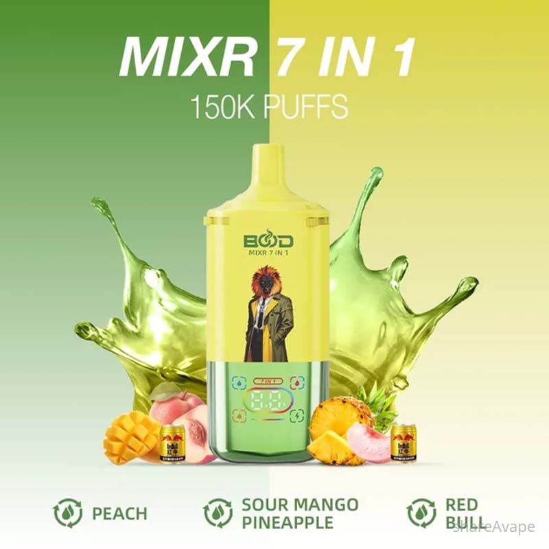 BOOD MIXR 7-in-1 Disposable Vape 150,000 Puffs – Multi-Flavor Device